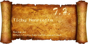 Tichy Henrietta névjegykártya